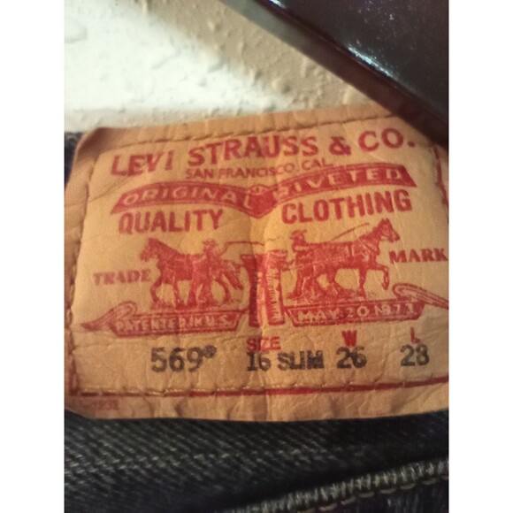Levis 569 Jeans Misses 16S Light Blue Loose Straight Fit Used Vintage Red Tag - Picture 2 of 8
